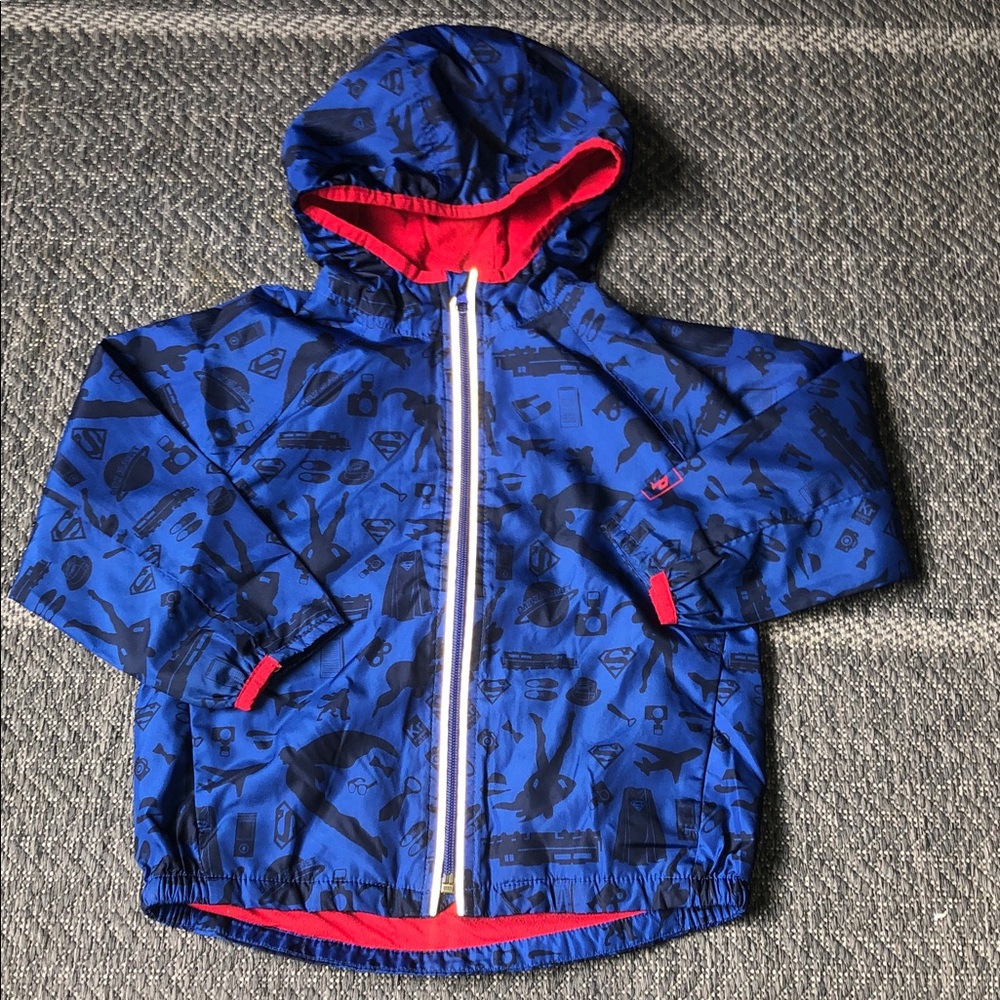 DC Comics Blue and Red Kids Hooded Raincoat